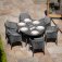 Maze Rope Weave Milan 6 Seat Oval Dining Set - Charcoal