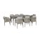 Maze Rope Weave Milan 8 Seat Rectangular Dining Set - Cool Linen