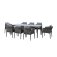 Maze Rope Weave Milan 8 Seat Rectangular Dining Set - Charcoal