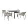 Maze Rope Weave Florence 4 Seat Round Dining Set - Cool Linen