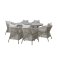 Maze Rope Weave Maldives 6 Seat Oval Dining Set - Cool Linen