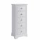 Bletchley White Bedroom 5 Drawer Narrow Chest