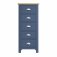 Ranby Blue Bedroom 5 Drawer Narrow Chest
