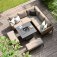 Maze - Outdoor Pulse Square Corner Dining Set With Fire Pit -  Taupe