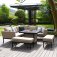 Maze - Outdoor Pulse Square Corner Dining Set With Fire Pit -  Taupe