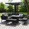 Maze - Outdoor Pulse Square Corner Dining Set With Fire Pit -  Charcoal