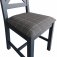 Pair of HO Painted Dining Cross Back Dining Chair Grey Check - Blue