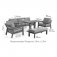 Maze Aluminium New York 3 Seat Sofa Set with Rising Table - Grey