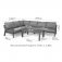 Maze Aluminium New York Corner Sofa Set - Grey