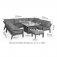 Maze Aluminium New York U- Shaped Sofa Set with Rising Table - Grey