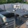Maze Aluminium New York U- Shaped Sofa Set with Rising Table - Grey