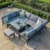 Maze Aluminium New York U- Shaped Sofa Set with Firepit Table - Grey