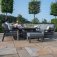 Maze Aluminium New York U- Shaped Sofa Set with Firepit Table - Grey