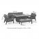 Maze Aluminium New York 3 Seat Sofa Set with Fire Pit Table - Grey