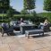 Maze Aluminium New York 3 Seat Sofa Set with Fire Pit Table - Grey