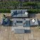 Maze Aluminium New York 3 Seat Sofa Set with Fire Pit Table - Grey