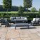 Maze Aluminium New York 3 Seat Sofa Set with Fire Pit Table - Grey