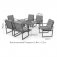 Maze Aluminium Amalfi 6 Seat Rectangular Dining Set with Rising Table- Grey