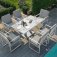 Maze Aluminium Amalfi 6 Seat Rectangular Dining Set with Rising Table- White