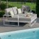 Maze Aluminium Amalfi Double Sunlounger Set with Side Table- White