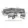 Maze Aluminium Amalfi Large Corner Dining Set with Rectangular Rising Table- Grey