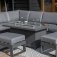 Maze Aluminium Amalfi Large Corner Dining with Rectangular Fire Pit Table- Grey
