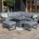 Maze Aluminium Amalfi Small Corner Dining with Square Fire Pit Table- Grey