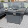Maze Aluminium Amalfi Small Corner Dining with Square Fire Pit Table- Grey