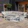 Maze Aluminium Amalfi Large Corner Dining with Rectangular Fire Pit Table- White
