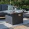 Maze Aluminium Amalfi 2 Seat Sofa Dining Set with Square Fire Pit Table- Grey