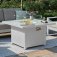 Maze Aluminium Amalfi 2 Seat Sofa Dining Set with Square Fire Pit Table- White
