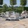 Maze Aluminium Amalfi 2 Seat Sofa Dining Set with Square Fire Pit Table- White