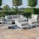 Maze Aluminium Amalfi 3 Seat Sofa Dining Set with Rectangular Fire Pit Table- White