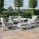Maze Aluminium Amalfi 2 Seat Sofa Set With Rising Table- White