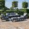 Maze Aluminium Amalfi 3 Seat Sofa Set With Rising Table- Grey