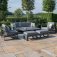 Maze Aluminium Amalfi 3 Seat Sofa Set With Rising Table- Grey