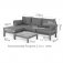 Maze Aluminium Oslo Chaise Sofa Set- Charcoal