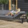 Maze Aluminium Oslo Corner Group with Rectangular Fire Pit Table- Charcoal