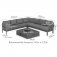 Maze Aluminium Oslo Large Corner Group with Square Gas Fire Pit Table- Charcoal