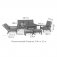 Maze Aluminium Manhattan Reclining 3 Seat Sofa Set with Rising Table and Footstools