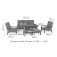 Maze Aluminium Manhattan Reclining 3 Seat Sofa Set with Fire Pit and Footstools