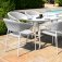 Maze - Outdoor Pebble 6 Seat Oval Dining Set  - Lead Chine