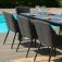 Maze - Outdoor Zest 8 Seat Rectangular Fire Pit Dining Set  - Charcoal