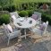 Maze Aluminium New York 4 Seat Round Dining Set - White