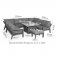 Maze Aluminium New York U- Shaped Sofa Set with Fire Pit Table - White