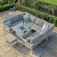 Maze Aluminium New York U- Shaped Sofa Set with Fire Pit Table - White