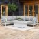 Maze Aluminium Oslo Corner Sofa Group with Rising Table- White