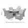 Maze Winchester 6 Seat Round Ice Bucket Dining Set With Venice Chairs and Lazy Susan