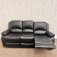Barcelona Reclining 3 Seat Sofa - Black Leather