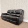 Barcelona Reclining 3 Seat Sofa - Black Leather